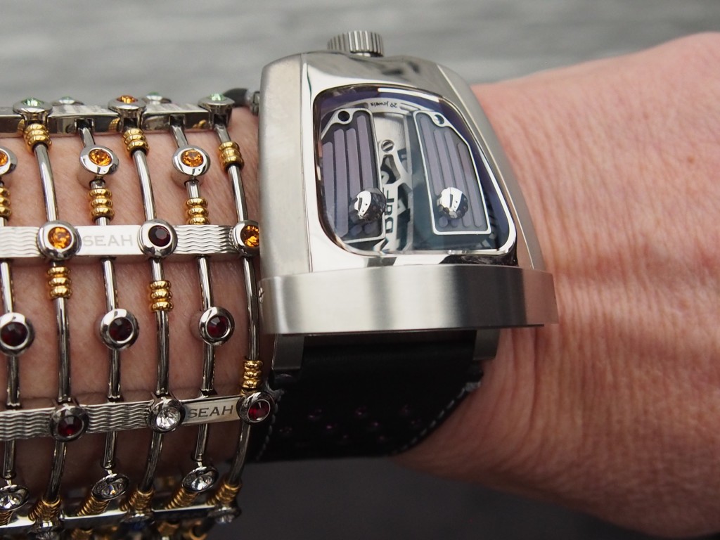 The MB&F HMX Black Badger is perfect for the feminine wrist. 