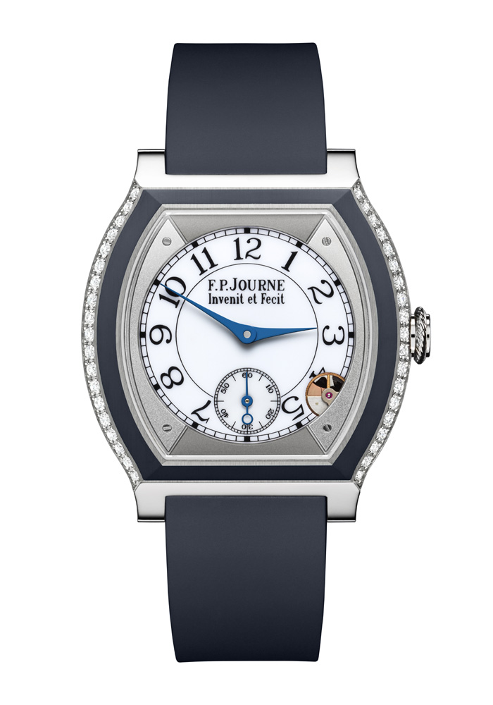 The F.P. Journe Elegante goes to sleep when it lays flat for more than 30 minutes to conserve battery power and then goes right back to proper time when it is picked up.