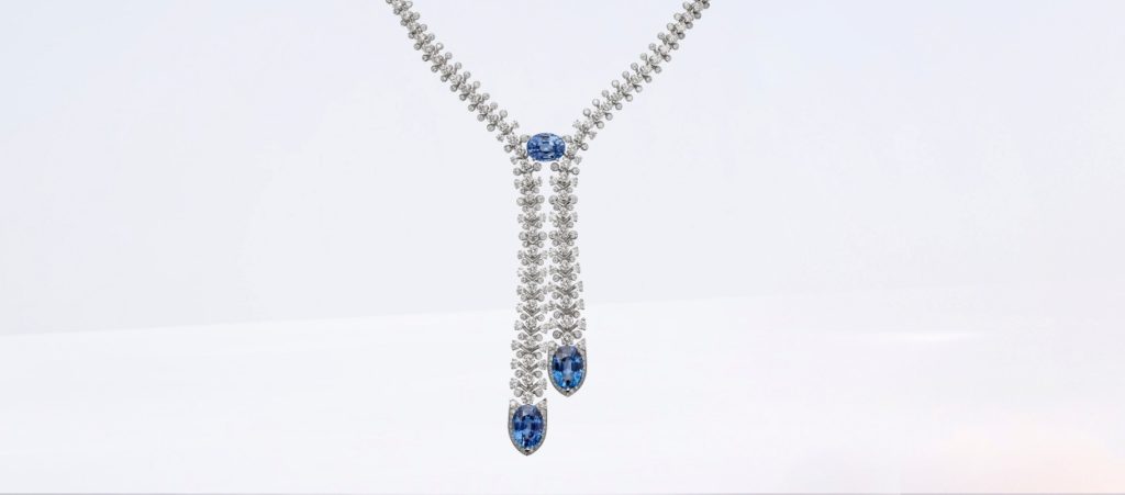 Cartier high jewelry diamond and sapphire necklace. 